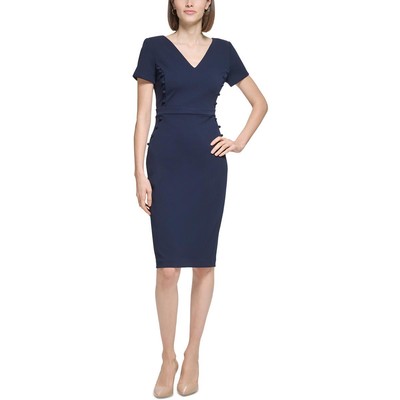 Calvin Klein Womens Navy Solid Sheath Dress Petites 10P BHFO 8748