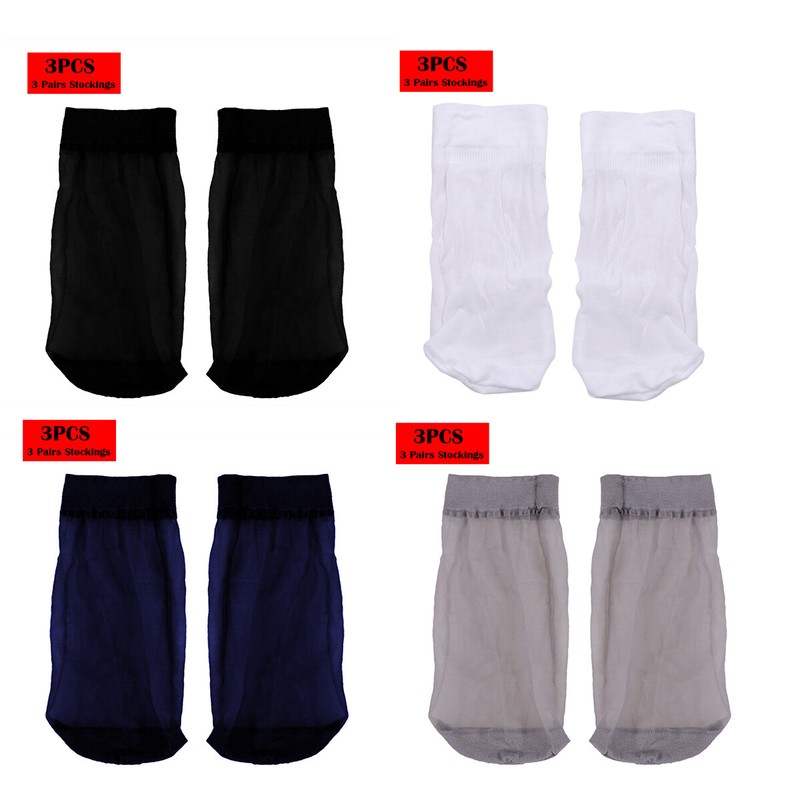 ️ 3 Pairs Mens Thin Short Stockings Socks Breathable Absorb Sweat Silk