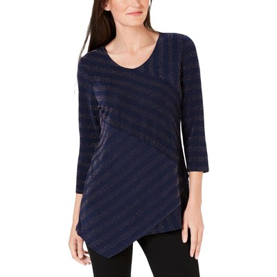 

Женская футболка с металлическим принтом Cool Breeze JM Collection  BHFO 4281, Intrepid blue