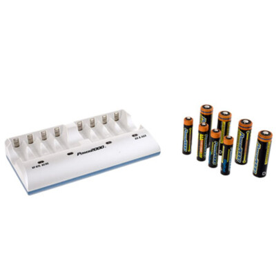 Комплект Power2000 XP875 с зарядным устройством для 4x AA 2700 мАч и 4x AAA 1000 мАч NiMH-аккумуляторов