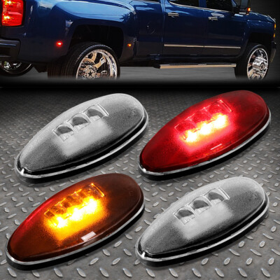 ДЛЯ 2001-2014 ГОДОВ ВЫПУСКА CHEVY SILVERADO/GMC SIERRA КОМПЛЕКТ СВЕТОДИОДНЫХ ФОНАРЕЙ С ПРОЗРАЧНЫМИ ЛИНЗАМИ И ДВОЙНЫМ КРЫЛОМ