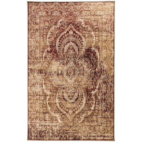 6 X 9 Бордовых и золотых абстрактных ковриков Power Loom, устойчивых к повреждениям и пятнам