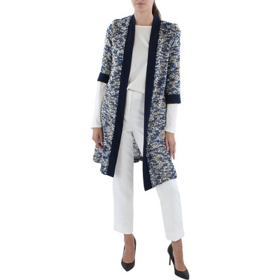 

Женский темно-синий вязаный пиджак цвета металлик R-M Richards Petites  BHFO 1686, Navy/taupe
