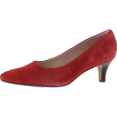 

Женские красные туфли на каблуке Clarks Linvale Jerica шириной 9,5 (C, D, W) BHFO 7555, Red suede