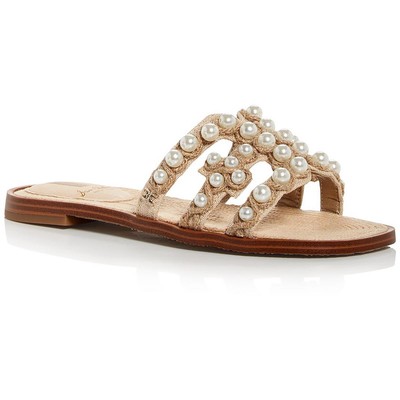 

Sam Edelman Женские розовые сандалии без шнуровки Bay 9 Medium (B,M) BHFO 1192, Rose linen/pearl, Bay
