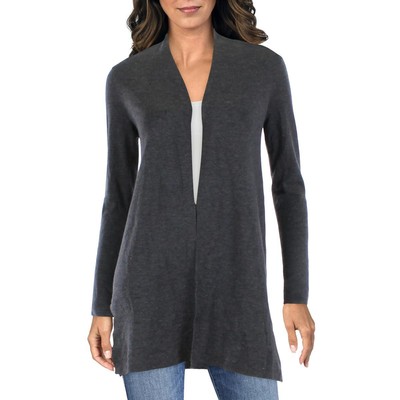 

Женский длинный кардиган из мериносовой шерсти Eileen Fisher, свитер с открытой передней частью BHFO 3087, Bark