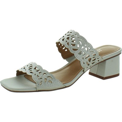 Женские туфли-лодочки J. Renee Keetana Silver Satin Slide 7 среднего размера (B,M) BHFO 4453