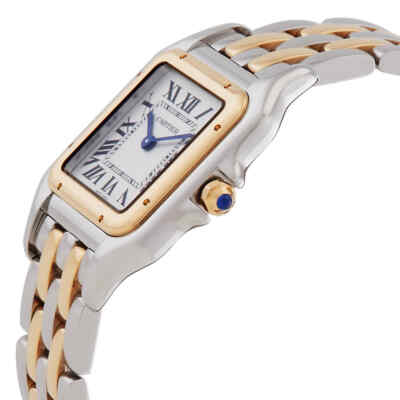 Pre-owned Cartier Panthere Medium Model Silver Dial Ladies Watch W2pn0007