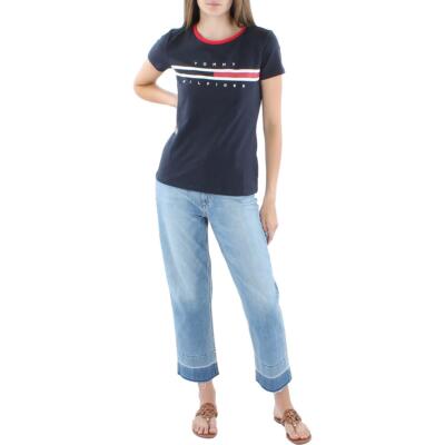 

Женская футболка с круглым вырезом и логотипом Tommy Hilfiger BHFO 7353, Синий