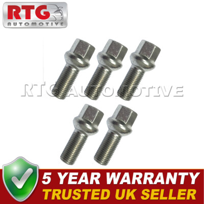 5x Wheel Bolts For Volkswagen Scirocco Mk2 2008 On (Alloy Wheels) Silver