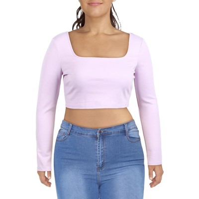 

Женская фиолетовая укороченная блузка с квадратным вырезом и длинными рукавами для девочек Material  BHFO 3743, Lavender