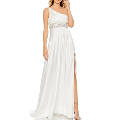 Женское белое макси-вечернее платье Mac Duggal с украшениями 4 BHFO 4898