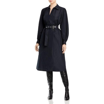 Женское черное миди-платье до середины икры с рукавом-слоном Lafayette 148 New York, XS BHFO 6158