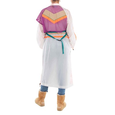 KOLOR KOLOR LADIES COLORBLOCK TRANSPARENT NYLON MESH COAT, SIZE SMALL