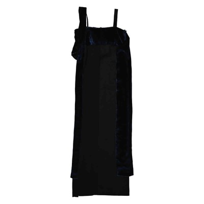 Pre-owned Burberry Ladies Black Faux Fur Detailing Split Velvet Dress