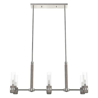 River Mill 6-Light Chandelier in Brushed Nickel
