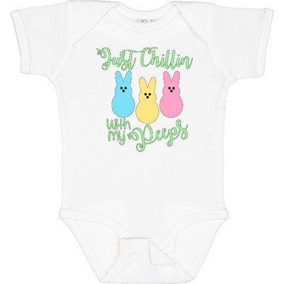 Inktastic Funny Easter Just Chillin' With My Peeps Baby Bodysuit Boodlebug Candy