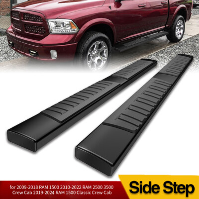 Running Boards for 2009-2018 Dodge Ram 1500 Crew Cab 6'' Side Step Nerf Bars BLK