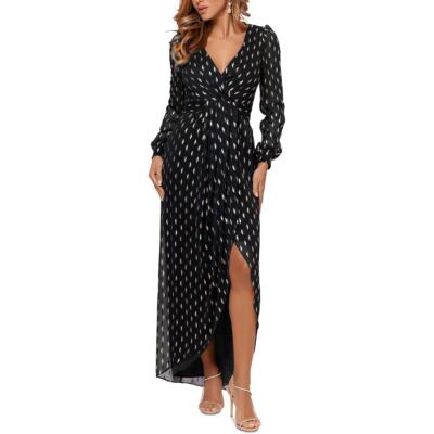 

Женское вечернее платье с металлическим принтом Betsy - Adam BHFO 3972, Black/silver