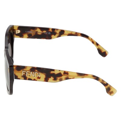 Pre-owned Fendi Smoke Geometric Ladies Sunglasses Fe40017i 01a 55 Fe40017i 01a 55 In Gray