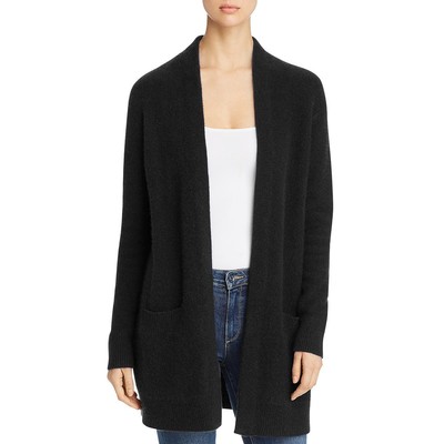 Женский черный вязаный кардиган с рубчатой отделкой под частной торговой маркой, топ-свитер XS BHFO 8695