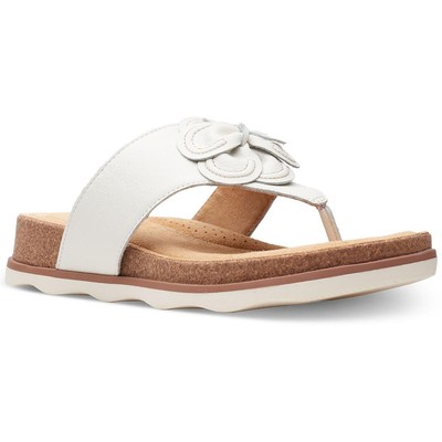

Женские белые шлепанцы Clarks Brynn Style 10 Medium (B,M) BHFO 9375, White leather