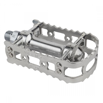 MKS BM-7 MX Cage Pedals 9/16'' Chromoly Spindle Lightweight Aluminum Body Silver