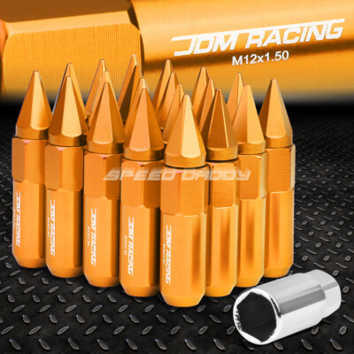 JDM АЛЮМИНИЕВЫЕ ОРАНЖЕВЫЕ ГАЙКИ С ШИПАМИ + АДАПТЕР 20 ШТ./КОМПЛ. M12X1.5 ДИАМЕТРОМ 20 ММ/ВЫСОТОЙ 90 ММ