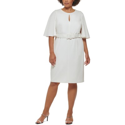 Женское белое миди-платье-футляр Calvin Klein с поясом Plus 20W BHFO 3443