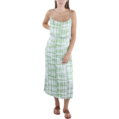 Длинное макси-платье на бретелях Vince Womens White Tie Dye XL BHFO 9915