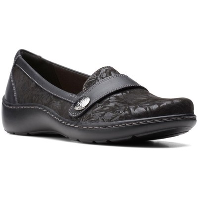 Черные кожаные лоферы Clarks Womens Cora Daisy 6 Medium (B,M) BHFO 6521