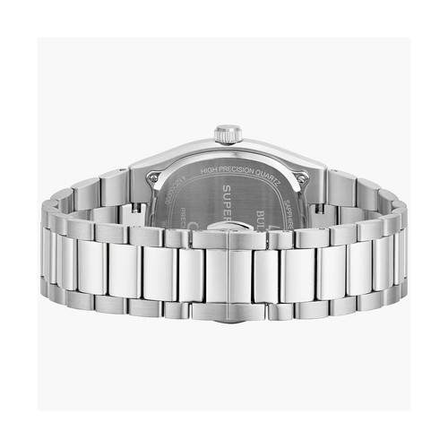 Pre-owned Bulova 96b444 Super Seville Quartz Sapphire White Dial Stainless Steel Watch