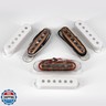 Domofa Alnico 5 Strat Pickup Single Coil Pickups Set SSS for Stratocaster Electric Guitar Replacement Part (White)