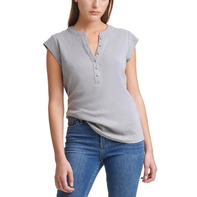 

Calvin Klein Womens Рубашка Henley на пуговицах спереди с пуговицами спереди BHFO 5192
