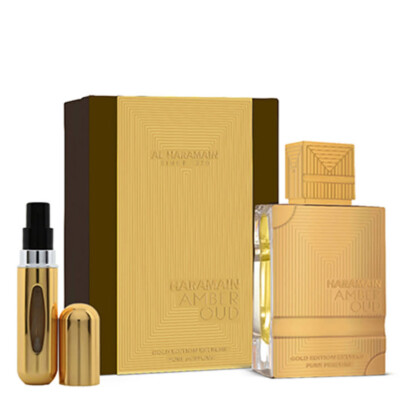 Al Haramain Unisex Amber Oud Gold Edition Extreme Pure Perfume Gift Set