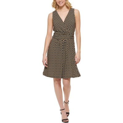 

Женское черное платье длиной выше колена с геометрическим узором Tommy Hilfiger  BHFO 3063, Черный