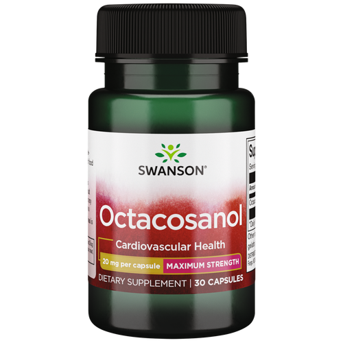 Swanson Октакозанол максимальной крепости 20 мг, 30 капсул