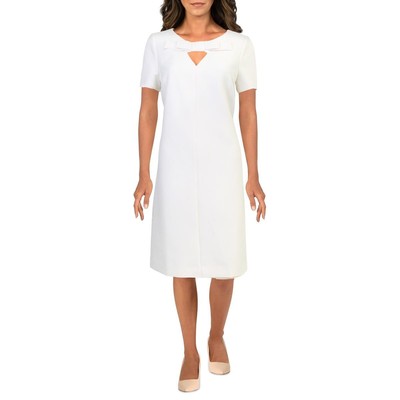 

Женское офисное платье длиной до колена цвета слоновой кости Anne Klein  BHFO 9396, Annewhite