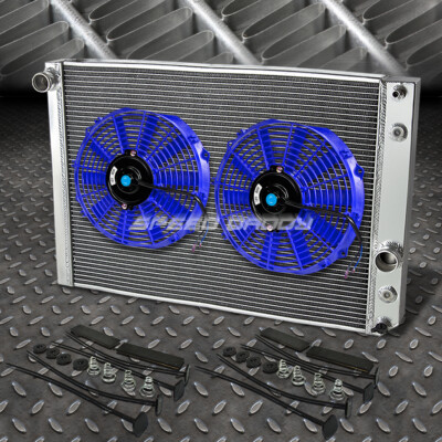 3-РЯДНЫЙ АЛЮМИНИЕВЫЙ РАДИАТОР + 2X 12 ВЕНТИЛЯТОРОВ СИНЕГО ЦВЕТА ДЛЯ 91-96 CORVETTE 5.7L L98/LT1 ZR-1 V8