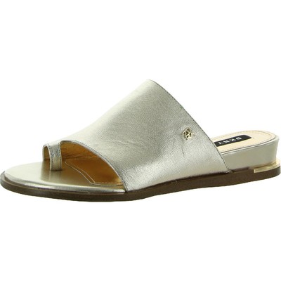 

DKNY Womens Daz Silver Thong Wedge Slide Sandals Shoes 9 Medium (B,M) BHFO 8647, Золотой, Daz