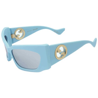 Pre-owned Gucci Silver Wrap Ladies Sunglasses Gg1412s 005 62 Gg1412s 005 62