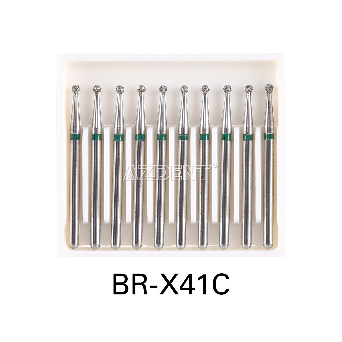 AZDENT Dental Diamond Burs Ball Round FG 1.6mm for High Speed Handpiece 25mm