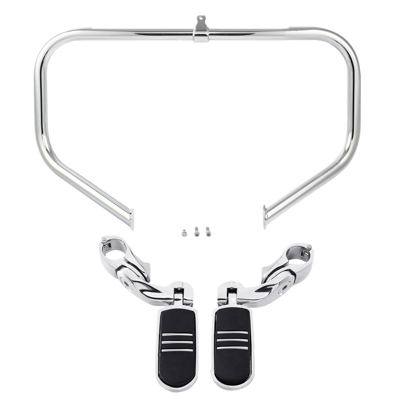 Highway Engine Guard Crash Bar Footpeg Fit For Harley Electra Street Glide 09-23