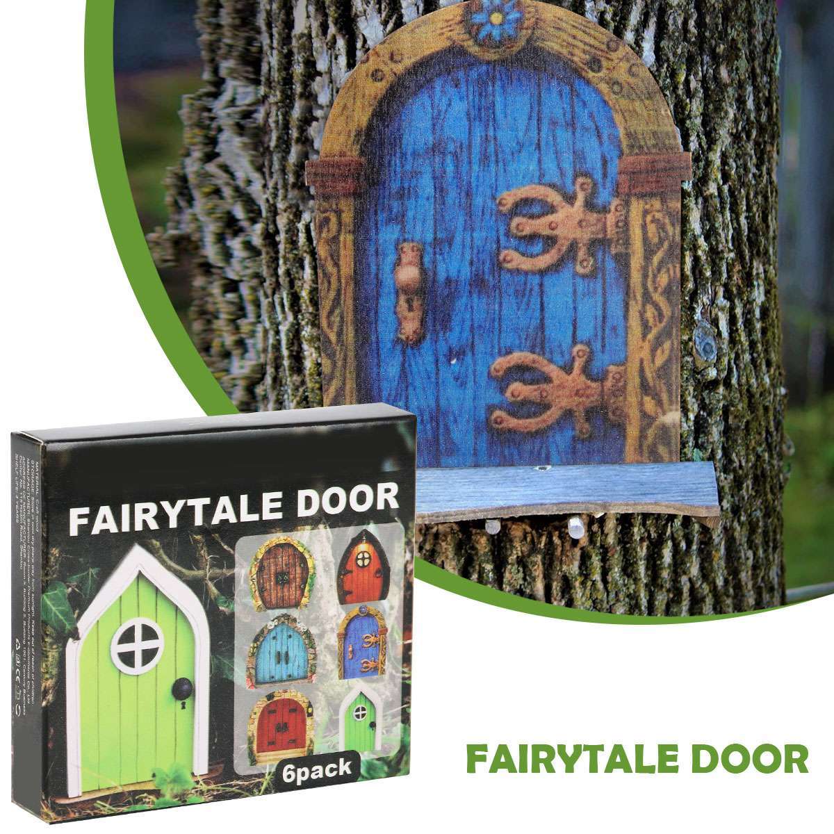 6PCS Mini Fairy Door for Home Garden Tree Fairy Door Outdoor/Indoor Decor