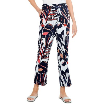 

Nic + Zoe Женские широкие брюки до щиколотки с эластичным поясом и принтом BHFO 4607, Indigo multi, M221857