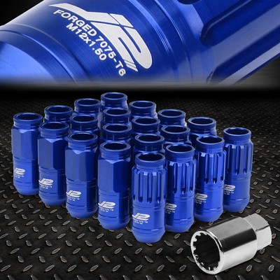 J2 ENGINEERING 7075 АЛЮМИНИЙ M12X1.5 16ШТ ГАЙКА С ОТКРЫТЫМ НАКОНЕЧНИКОМ, 4ШТ ЗАМОК с КЛЮЧОМ, СИНИЙ