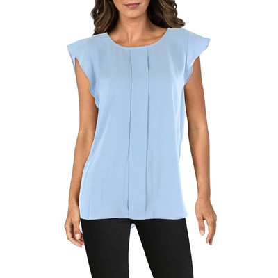 

Женская синяя плиссированная блузка Tahari ASL  BHFO 4822, Chambray blue