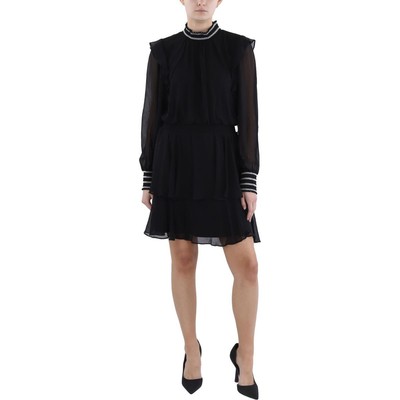 Karl Lagerfeld Paris Womens Black Tiered Cocktail And Party Dress 10 BHFO 9305
