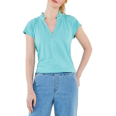 

Женская льняная блузка-блузка с рюшами Nic + Zoe BHFO 7080
