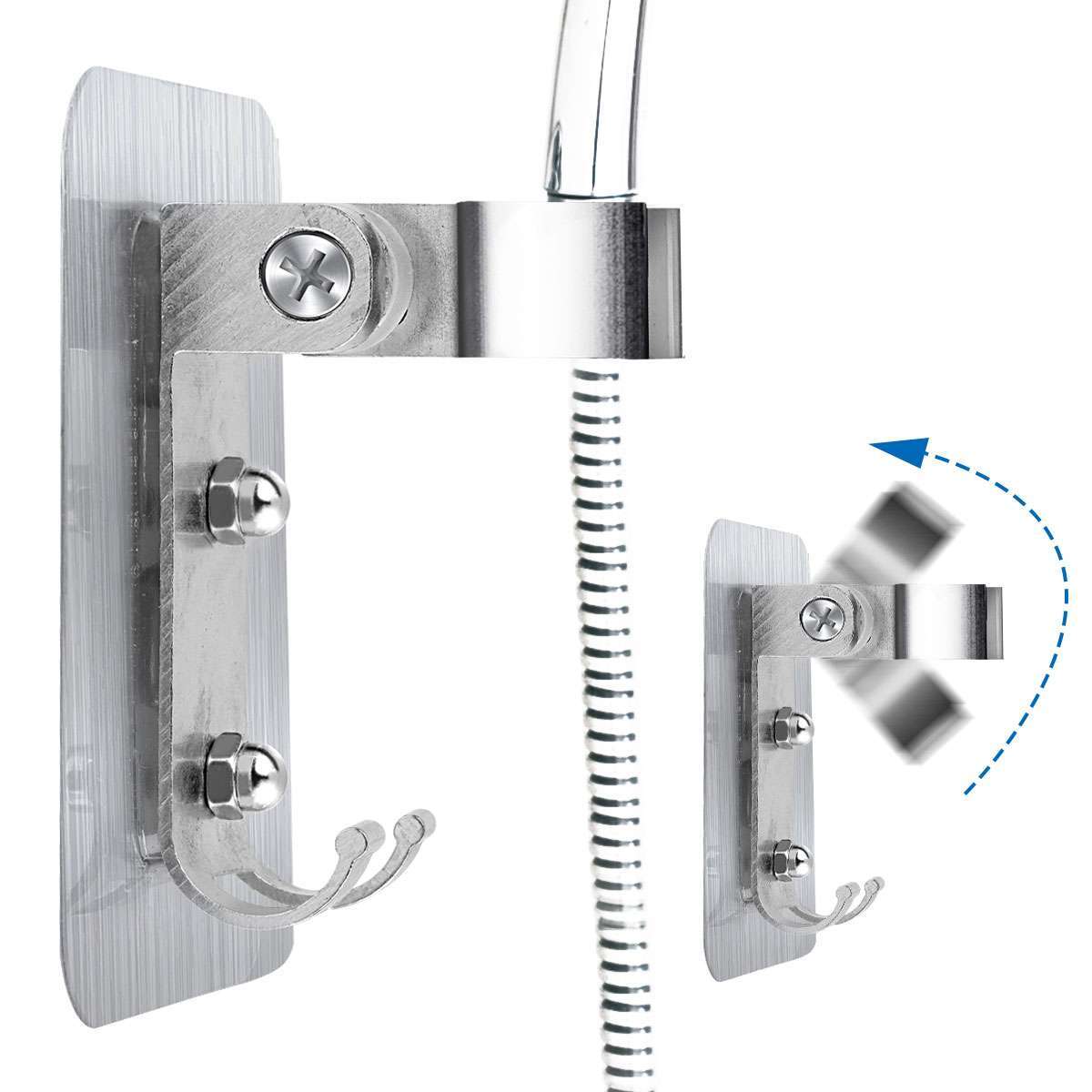 Adjustable Bathroom Shower Head Holder Self-adhesive Wall Mounted Shower Bracket